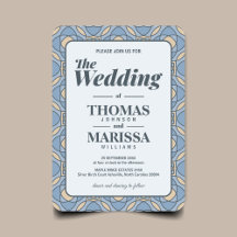 Modern Dusty Blue Art Deco Geometric Wedding Suite