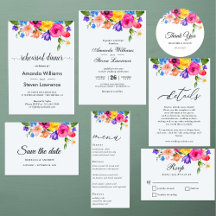 Colorful wildflowers wedding suite 