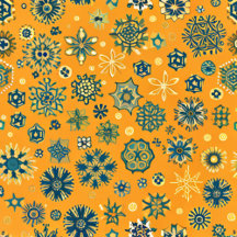 Vintage Snowflakes on Yellow