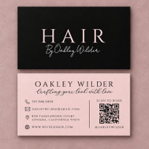 Hair Stylist Modern Black and Blush