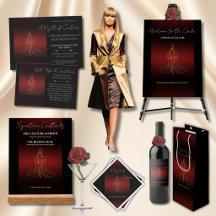 Luxury Burgundy Gold Runway Fashion Gala Suite