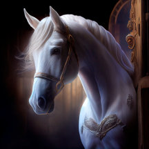 Poster Horse White