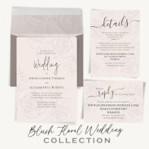 Wedding Blush Floral Stationery Suite
