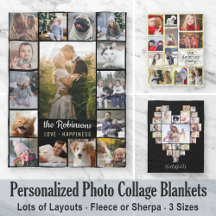 Personalized Family Photo Collage Blankets