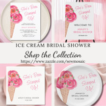 Scooped Up Pink Floral Bridal Shower Collection