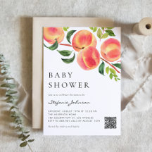 Watercolour Peaches Summer Baby Shower Collection