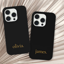 Black Gold Monogram Simple Monogrammed Name Gifts