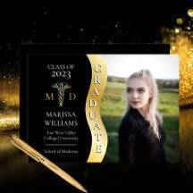 Elegant Classy MD Caduceus Graduation