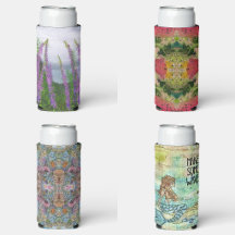 Seltzer Can Cooler Sleeves With Watercolor Designs