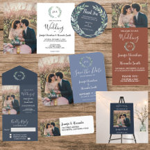 Rustic watercolor leaves monogram photo wedding