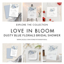 Love In Bloom Dusty Blue Florals Bridal Shower