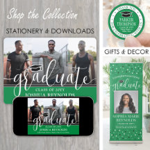 Green & White Modern Graduation Celebration