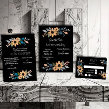 Sunflowers black background wedding
