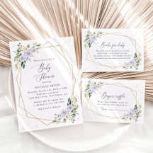 Purple and White Flowers Baby Shower Collection