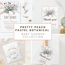 RUSTIC PASTEL PEACH & BLUE BOTANICAL BABY SHOWER