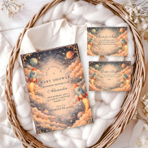 Space Rocket Clouds Baby Shower