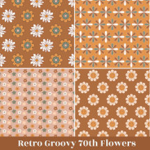 Boho Retro Groovy 70th Pastel Flowers Home Decor