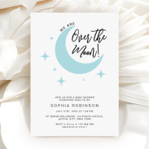 Over the Moon Modern Minimalist Baby Shower