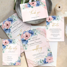 134 Dusty Blue Dusty Rose Gold Geometric