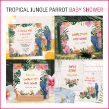 Tropical Jungle Parrot Baby Shower