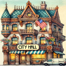 CITY HALL PATRIOTIC, Government, 4th of July, etc.