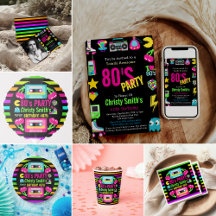 Retro Neon 80s Birthday Party Collection
