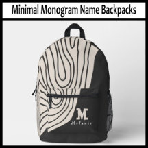 Minimal Monogram Name Backpacks and Bags