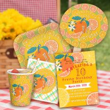 Summer Orange Kids Fruity 10th Birthday Party 2026