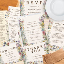 Colorful Wildflower Floral Watercolor Wedding