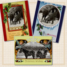 Vintage Custom Photo Christmas Postcards