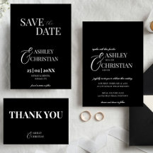 Black and white simple elegant wedding