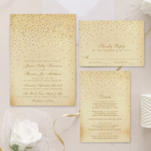 The Vintage Glam Gold Confetti Wedding Collection