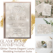 Glamorous Champagne Glitter Wedding Collection
