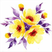 Watercolor flowers and blossoms Illustrations