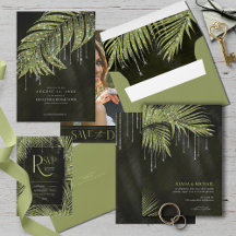 Jewel Palm Leaf Wedding Green
