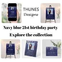 21st birthday party navy blue stars