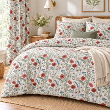 Wildflower Red Poppy Floral Pattern Home Decor