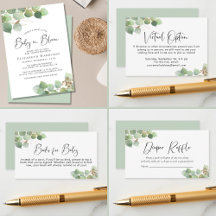 Eucalyptus Watercolor Baby Shower