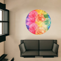 Rainbow Watercolor Rose Pattern