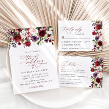 Blush, Red and Purple Flowers Wedding Collection