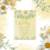White Daisies Floral Yellow Wedding
