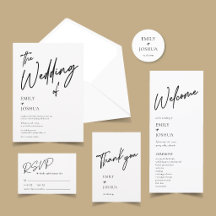 Modern Simple Black and White Wedding