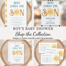 Here Comes The Son Baby Shower Party Collection