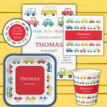 Watercolor Transportation Vehicles party