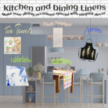 Kitchen Tea Towels, Linens, Aprons, Cloth Napkins