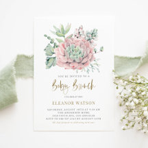 Watercolor Pastel Succulents Shower Collection