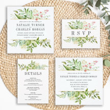 Wild Floral Green Foliage Watercolor Collection