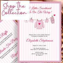 Little Sweetheart Pink Clothesline Baby Shower