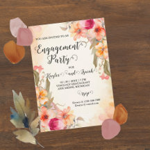 Watercolor Fall Flowers Wedding Suite,