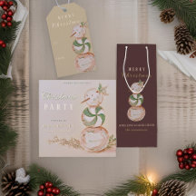 Watercolor Vintage Candy Snowman